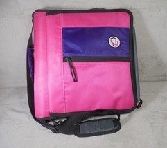 Case·it Dual Ring Zipper Binder D-Ring 3&quot; Inches Pink Purple Back To Sch... - £9.32 GBP