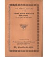 1938 (MD) UNITED BAPTIST MISSIONARY 12th CONVENTION Perkins Square SC ha... - $20.79 CAD