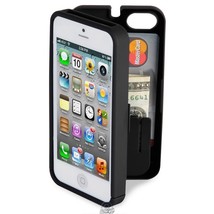 Polycarbonate Wallet Phone Case Storage and Mirror for iPhone 4/4S Black Cover - £3.79 GBP