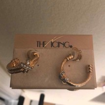The Icing gold &amp; rhinestone hoop earrings - £14.12 GBP