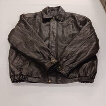 Excelled RN# 20849 Men's Brown Full Zip Pockets Leather Jacket Size Large  image 12