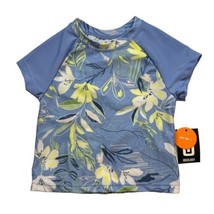 Ideology Short Sleeve Swim Shirt Blue Floral 3T New - $13.55