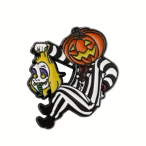 Cartoon Horror Halloween Pumpkin Metal Lapel Hat Pin - New - Beetlejuice - £7.63 GBP