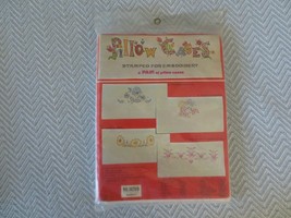 2 Vogart DEAR HEARTS PILLOW CASES Stamped Cross Stitch KIT #8020D - SEALED - $12.00