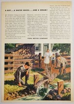 1944 Print Ad Ford Motor Company Henry Ford as a Child Invents Water Wheel - $12.85