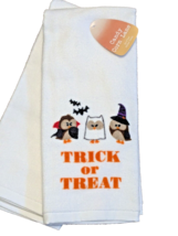 TRICK or TREAT Owl Kitchen Towels Witch Dracula Ghost Costume Bats Thick... - $17.73