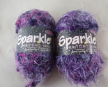 Sullivan Sparkle Knitting Yarn 2 Skeins Amethyst Purple 50 gr each - $9.49