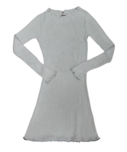 For Love &amp; Lemons Womens Mini Dress Ruffle Edge Knit Light Grey S - £126.24 GBP