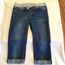 Size 12R Justice simply low capri pants blue jean flat front girls - £14.25 GBP