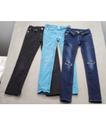 Lot OF 3 True Religion Jeans Youth Size 10 Multi Denim Stretch Skinny Le... - $37.08