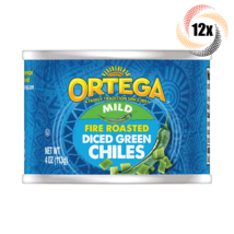 12x Cans Ortega Fire Roasted Mild Diced Green Chiles | 4oz | Fast Shipping! - $35.53