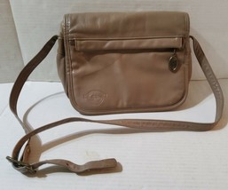 Stone Mountain Leather Shoulder Bag Or Cross Body Taupe Adjustable Strap... - $460.49 MXN