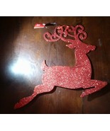 Red Glitter Reindeer Hanging Christmas Decor-Brand New-SHIPS SAME BUSINE... - $12.52