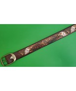 EAGLES in the Woods Top Grain  LEATHER Belt with Standard Functional Buckle - $51.45 CAD