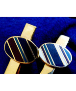 VTG SET OF 2 CAMBRIDGE MEMBERS GOLD TONE METAL ENAMEL EMBLEM TIE BAR CLASP - £13.29 GBP