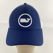 Vineyard Vines Snapback Trucker Hat Ball Cap Blue White Whale Dot Headwear - £27.01 GBP