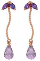 Galaxy Gold GG 14k Rose Gold Chandelier Earrings with Natural Amethysts - £235.43 GBP