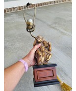 Vtg Bombay Co. Table Lamp Brass Monkey Hear, See, Speak No Evil, No Shad... - $75.95