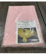 Vintage Calais Pink Lace Tablecloth 67 X 90 Progress Polyester Cotton - $729.11 MXN