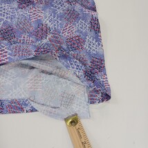 VTG Gilda Of California Women's Purple 1/4 Button Geometric Print Blouse Size 38 image 4