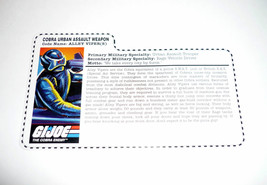 GI Joe Alley Viper File Card Vintage Figure Rage Driver Accessory Part 1997 - £4.74 GBP