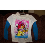 Angry Birds Fabulous Super Silly Feathers &amp; Friends T-shirt Size 7/8 Gir... - £10.32 GBP