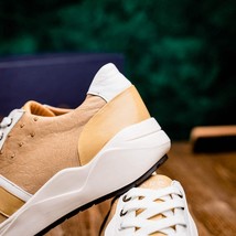 Lyon II Genuine Ostrich and Calfskin Fashion Sneaker Orix / White image 13