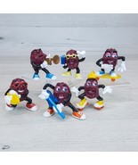 Vintage California Raisins PVC 2&quot; Figure 6pc LOT Surfer Skateboard Music... - $24.24