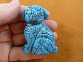 (Y-DOG-SH-719) blue SHAR PEI Pug sharpei dog gemstone FIGURINE carving d... - $17.53