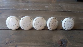Set of 5 1.5&quot; White Flower Cabinet Knobs - $14.25