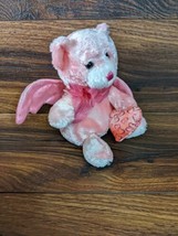 Pink Bear with Wings-Holding Heart-6&quot; Tall Sitting Dan Dee Collectors - £5.21 GBP