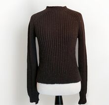 Zara Chunky Sweater Womens S Long Sleeve Black Handknit Cotton Beaded Pu... - $18.81
