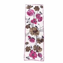 Carlisle Women&#39;s Scarf Silk Rectangle 58&quot; x 19&quot; Korea Floral Pattern Pin... - £18.22 GBP