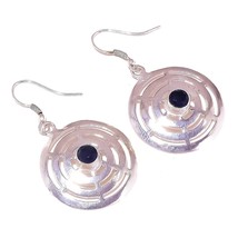 Tanzania Tanzanite Gemstone 925 Silver Overlay Handmade Drop Dangle Earrings - £7.77 GBP