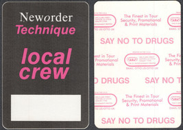 New Order Technique Tour 1989 OTTO Cloth Backstage Pass, great memorabilia. - £5.41 GBP