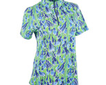NWT IBKUL ADELA NAVY BLUE GREEN Short Sleeve Mock Golf Shirt - S M L XL ... - £43.95 GBP
