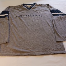 Gear For Sports Cleveland Indians Men&#39;s Gray T-Shirt Long Sleeve Size Large - $242.28 MXN