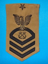 Usn, Senior Chief Petty Officer, Boatswain&#39;s Mate, Bullion, Khaki, Rating Badge - £27.66 GBP