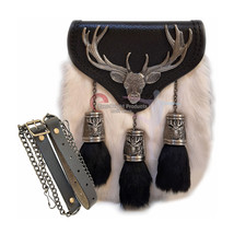Scottish Kilt Semi Dress Sporran Semi Stag Sporran Antique Unique Stag.4... - $2,413.16 MXN