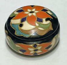 Czech Gustav Bihl Hand Painted Covered Powder Trinket Jar Art Deco Gouda... - $27.72