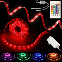 16.4FT RGB LED Strip Lights | Color Changing + Remote | 12V PU Coated Li... - $27.35 CAD