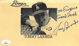 Tom/Tommy Lasorda signed 8.5x5 Ringor Classics Card To Eugene Good Luck- JSA #LL - £30.33 GBP