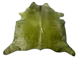 Dyed Green Cowhide Rug (has a stitch but hard to see) Size: 7x7 feet D-168 - $296.01