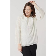 Isaac Mizrahi Live! Clipped Dot Blouse w/ Pleated Sleeves Reg 12 New A35... - $17.99