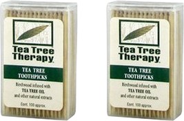 Tea Tree Therapy - Tea Tree &amp; Menthol Toothpicks (100 Count) (2-Pack) - £19.17 GBP