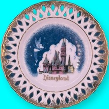 Vintage Midcentury Disneyland Souvenir Pierced Lattice Plate Disney Cast... - $11.30