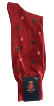 Punto Italian Christmas Red Dress Socks Egyptian Cotton 10-13 Holly Snowflake - $29.28