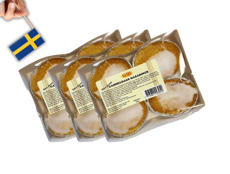 3 Boxes Sanjo Old fashioned Mazarin 220g (7.76os), Gammeldags, Swedish fika - $25.95