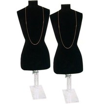2 Black Necklace Bust Jewelry Body Window Case Displays - £41.86 GBP