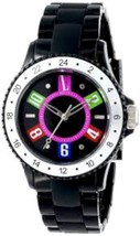 NEW L by ELLE LE50002P02 Women&#39;s Black Plastic Watch Colorful Dial &amp; Numbers 10M - £16.63 GBP